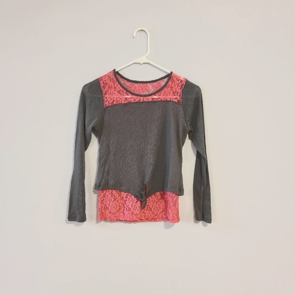 Lace pink and grey shirt